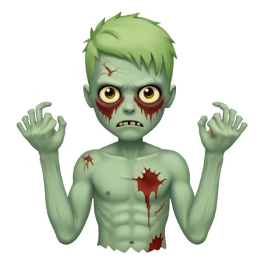 a zombie boy with a ondulado hair and a white t shirt  sticker