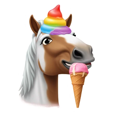 Horse eating ice cream sticker
