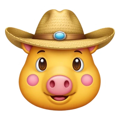CREA UN EMOJI DE UN CERDO CON UN SOMBRERO sticker