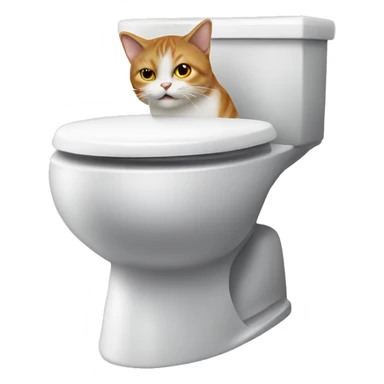 Toilet with a head of a cat sticker