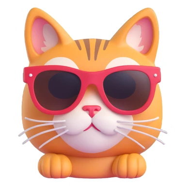 Cat wearing sunglasses sticker
