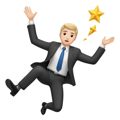 guy fall from sky sticker