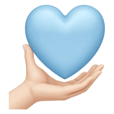 a pale blue heart in your hand  sticker