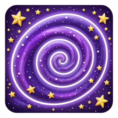 Purple Galaxy emoji with shining stars sticker