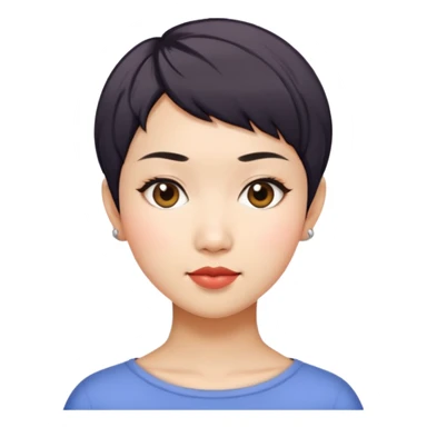 Asian woman model with pixie cut sticker