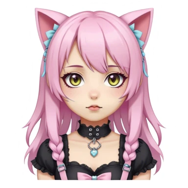 Pastel Edgy Kawaii Cute Beautiful Elegant Pretty Anime Punk Lolita Catgirl sticker