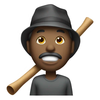 Guy with stick in his mouth sticker