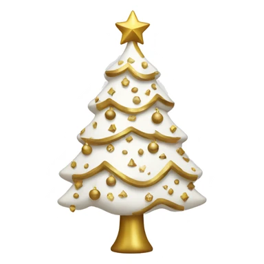 white and gold christmas tree sticker