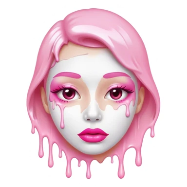Lots of white paint dripping off Floating pink glossy lips sticker