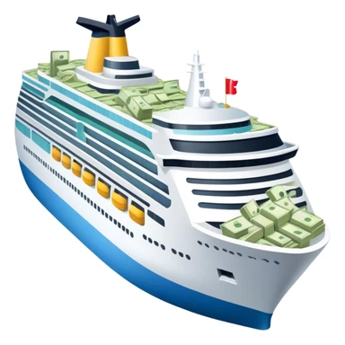 Cruise ship covered in money sticker