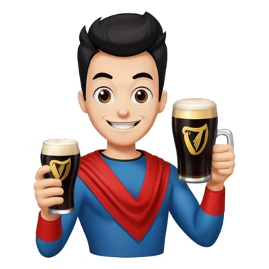 A freakazoid holding a guiness sticker