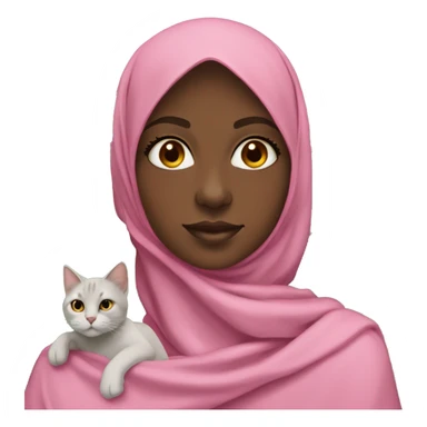 Black girl wearing pink hijab holding a cat and sudan flag🇸🇩  sticker