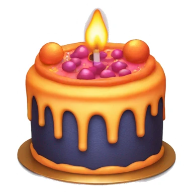 cake emoji with glowing flaming candl sticker