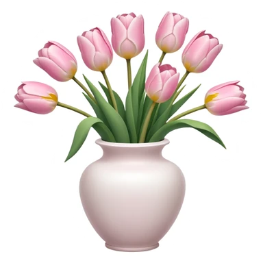 Light pink tulips in white vase sticker