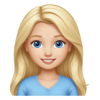 Bratz Cloe Blonde long hair blue eyes, Light blue outfit sticker