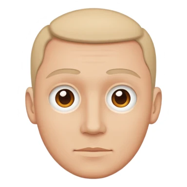 Create a clean emoji-style illustration of a man's face,
round head, simple shapes, flat colors,
keeping the facial features from the reference photo,
emoji style like Apple emojis, white background sticker