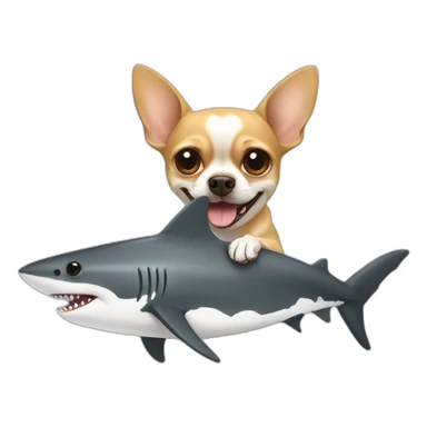a chihuahua on a shark sticker