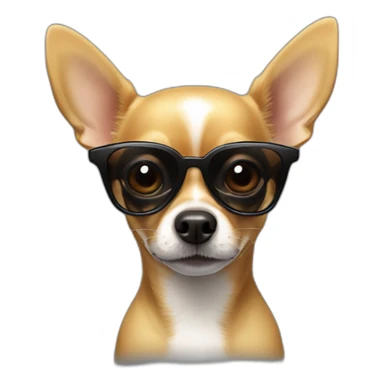 chihuahua NEGRO CON GAFAS DE SOL OSCURAS sticker