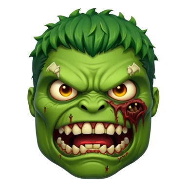 Zombie hulk face  sticker
