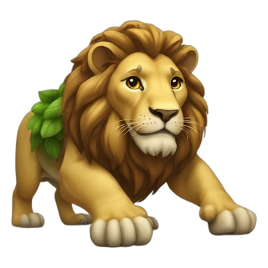 Lion sur tortue sticker