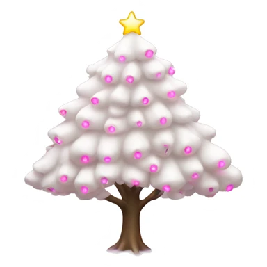 White New year tree with pink lights sticker
