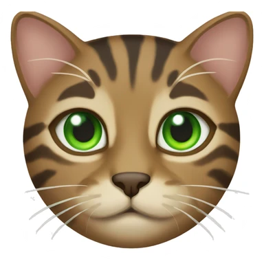 Brown tabby cat with green eyes sticker