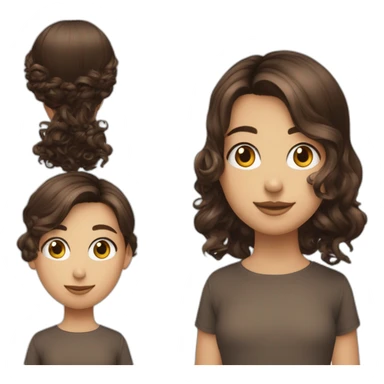 garçon bleu cheveux marrons bouclés avec fille marron cheveux noir lisse sticker