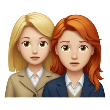 couple who are a blonde woman and redhead man sticker