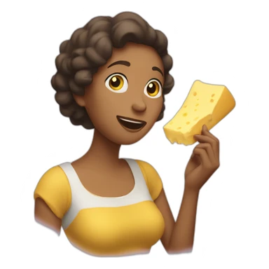 Woman eating a whole stick of butter sticker