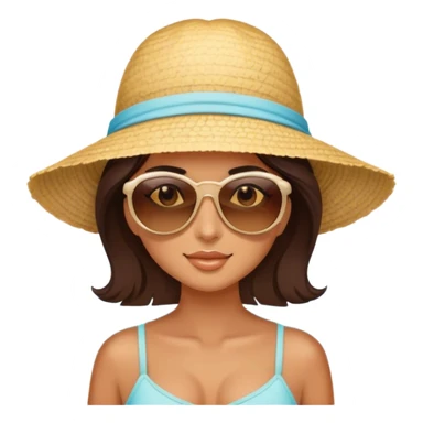 Brunette girl at the beach sticker