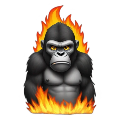gorilla angry fire sticker