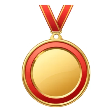 JUST THE CIRCLE  golden medal with a glossy finish, central empty space,  sticker