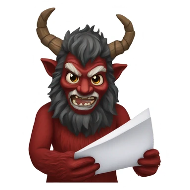 Krampus doing paper mache sticker