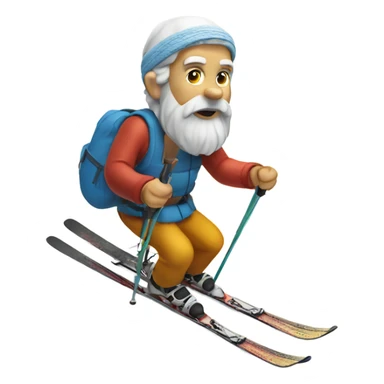 socrates on mountain skis sticker