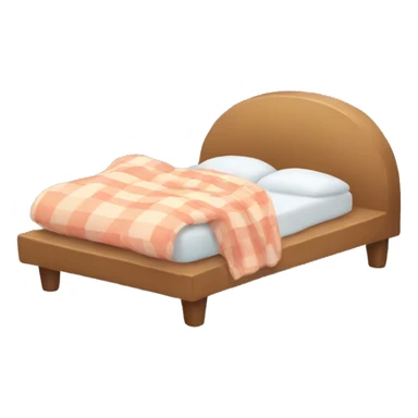 A bed with a pillow and a blanket on it sticker