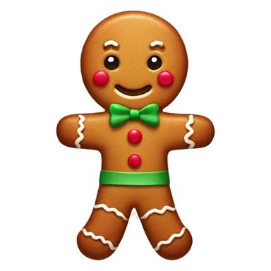 Gingerbread man with bow sticker