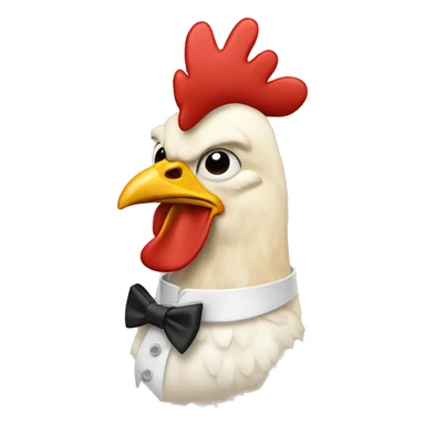 A chicken with bow tie sticker