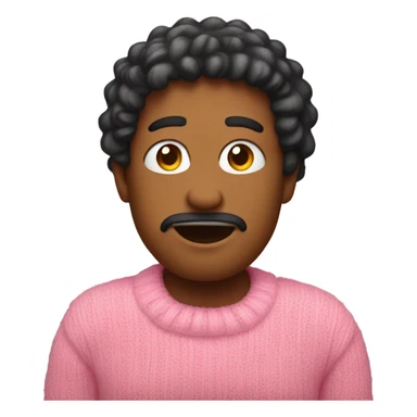 shrugging shoulders with pink sweater sticker