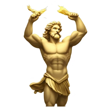 Statue of Zeus carrying lightning  sticker