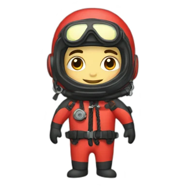 scuba diver with read beanie sticker