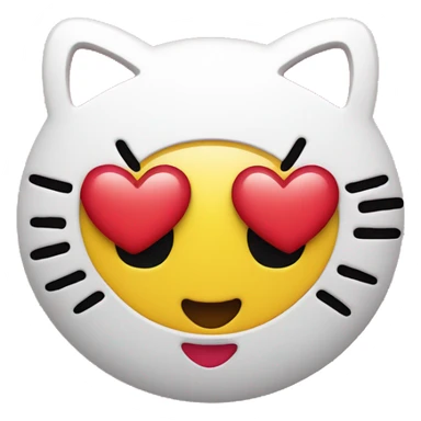 hello kitty heart eye yellow emoji iphone sticker