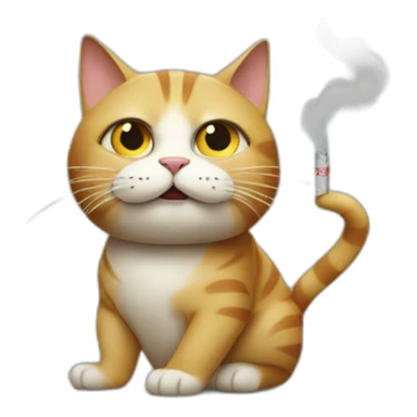 Cat qui fume une cigarette sticker
