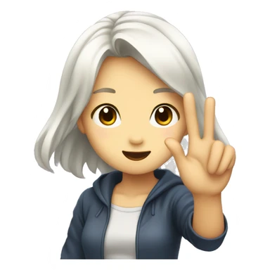 Anime girl waving hello  sticker