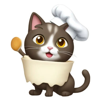 Cat baking food sticker