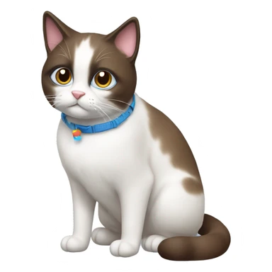 snowshoe cat with a toy sticker