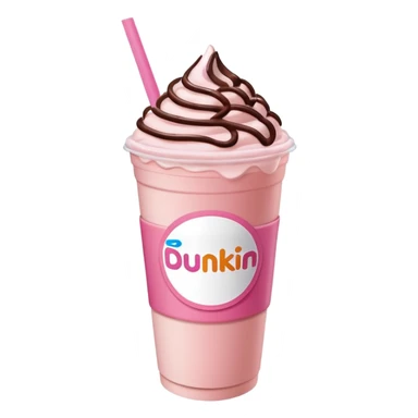 Light pink Dunkin refresher with chocolate cold foam melting into drink  sticker
