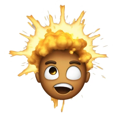 an emoji with its head open and exploding but cute sticker