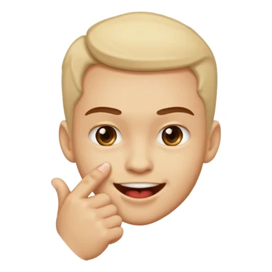 Biting finger with smirk sticker