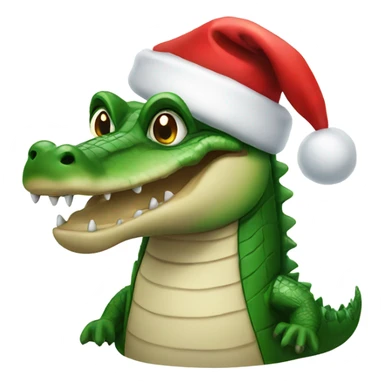 Alligator with Santa hat sticker