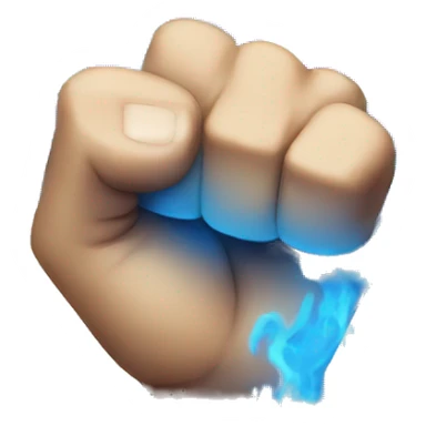 Fist covered in blue fire sticker